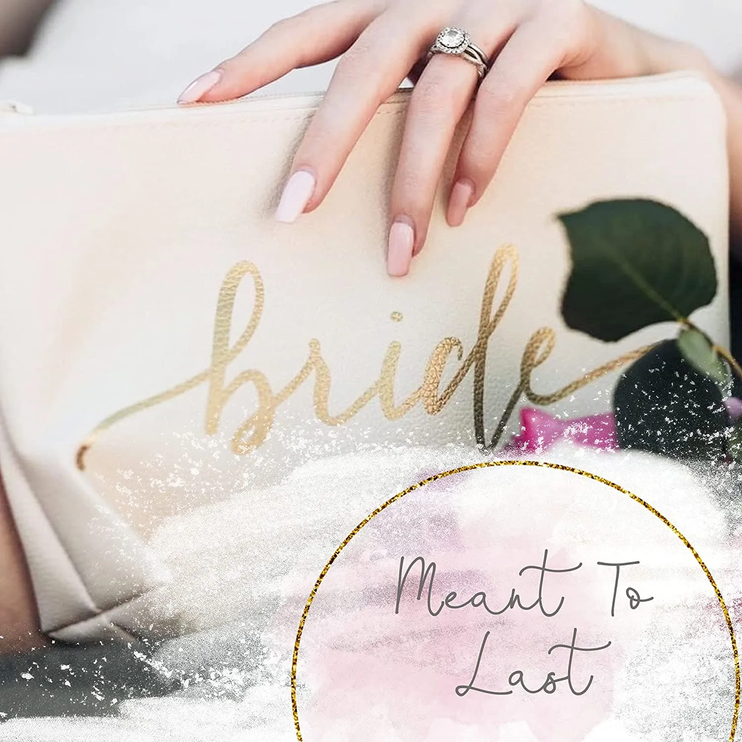 11 Piece Set - Pink Blush Bride & Bridesmaid Faux Leather Makeup &