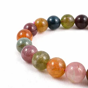 7A Quality Multi Tourmaline Natural Stone Bracelet (10mm) SBC-026