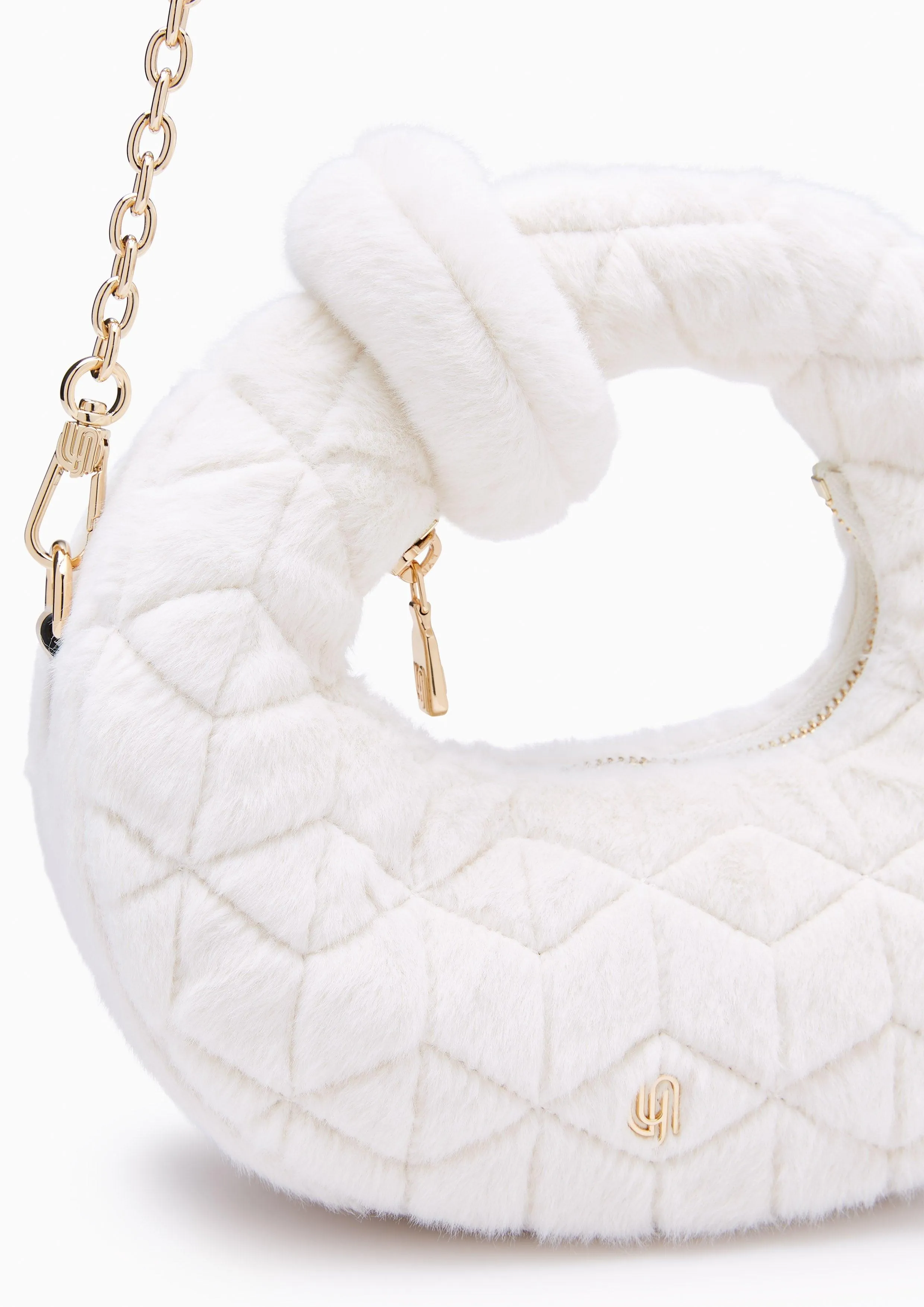 Abbey Fur Inf Crossbody Bag Beige