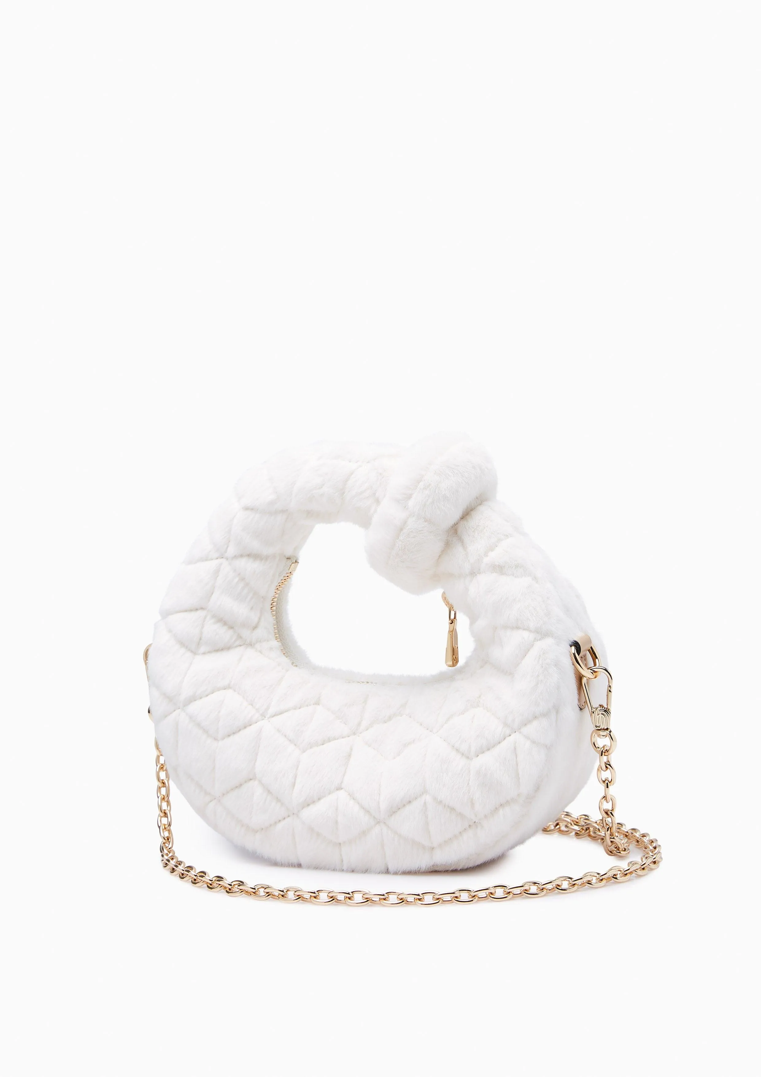 Abbey Fur Inf Crossbody Bag Beige