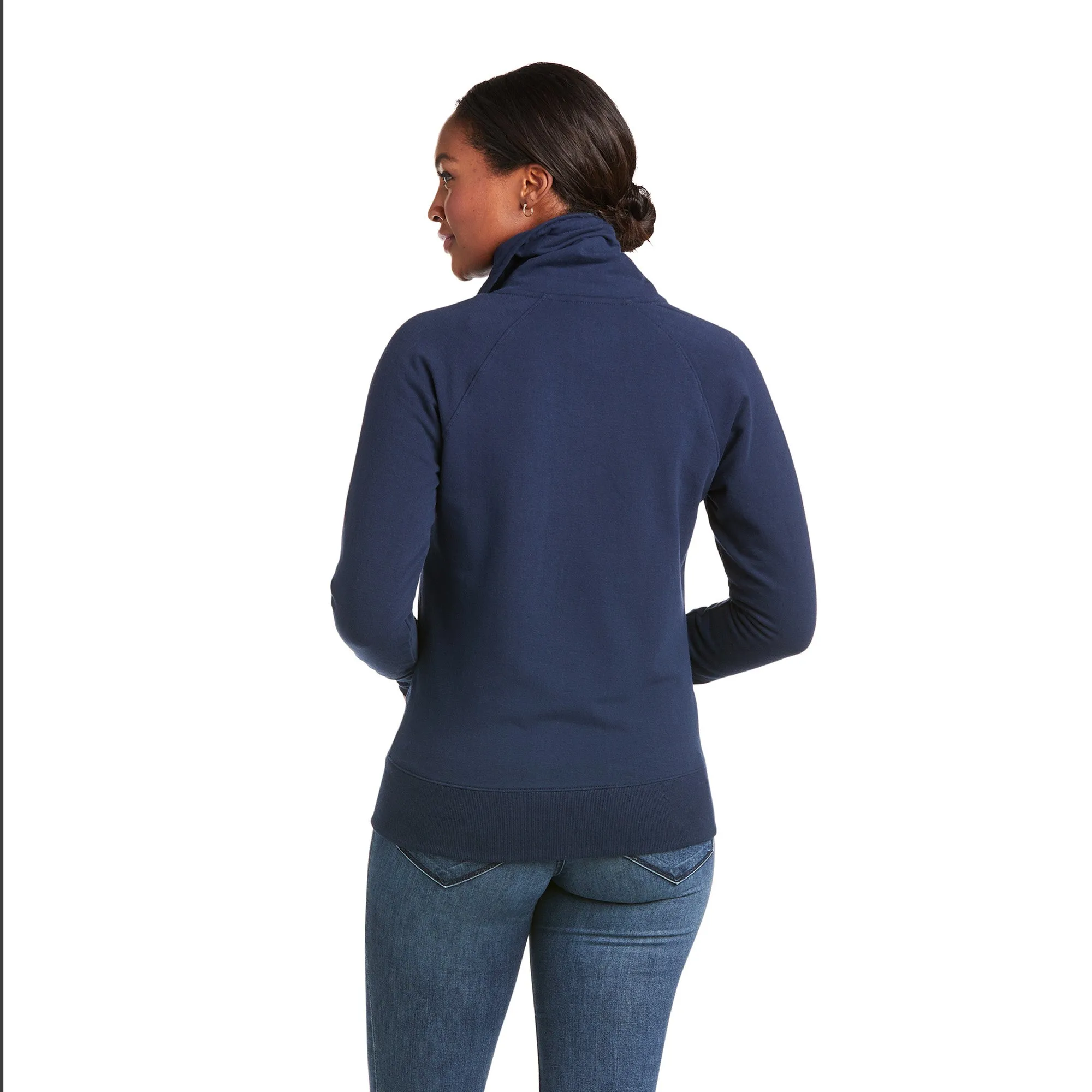 Ariat Ladies Team Logo Navy Full Zip Sweatshirt 10037512