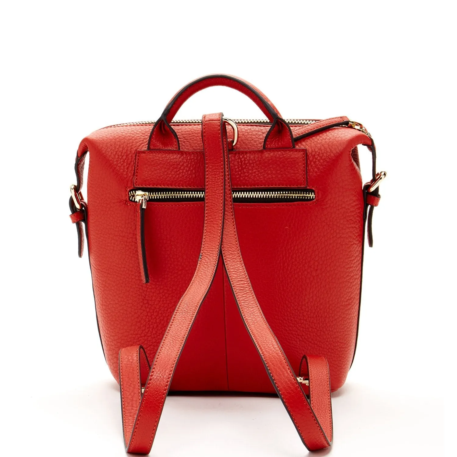 Ashley Red Leather Backpack Purse