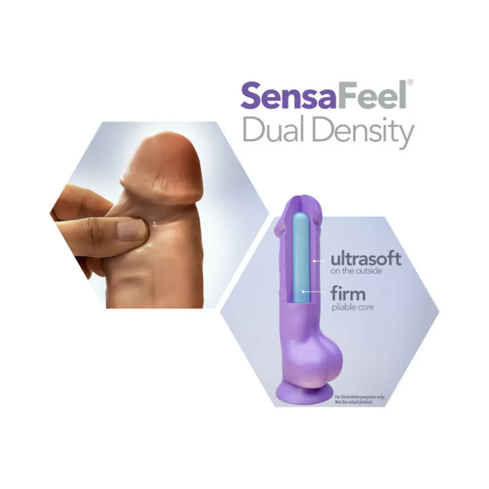 Au Naturel Huge 10 in. Posable Dual Density Dildo with Balls Tan