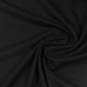 Black 100% Merino Wool Jersey Fabric - 200 GSM - Washable