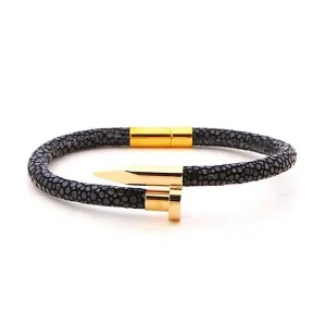 Black and Gold Bravura Leather Nail