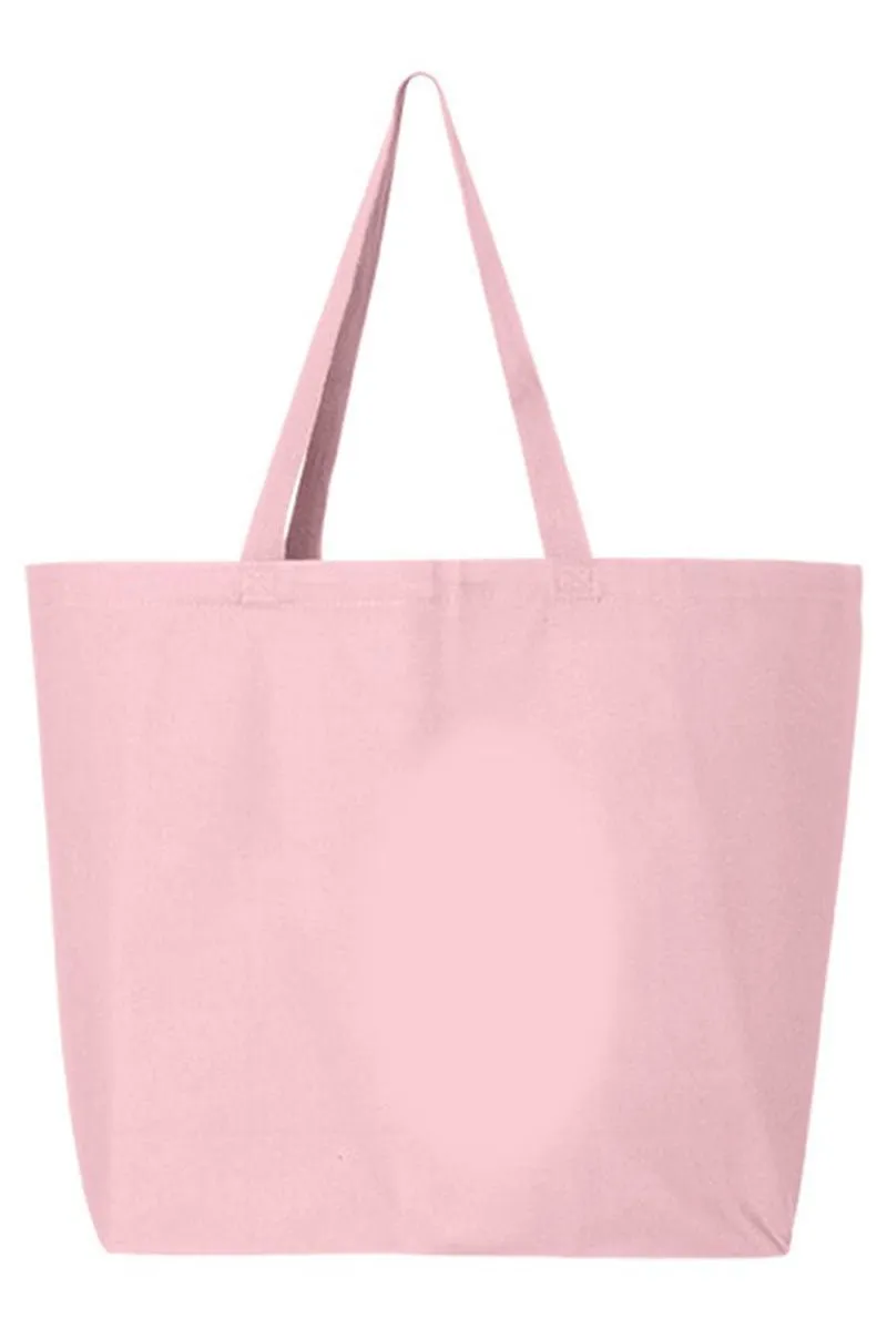 Blue Gingham Bow Canvas Jumbo Tote