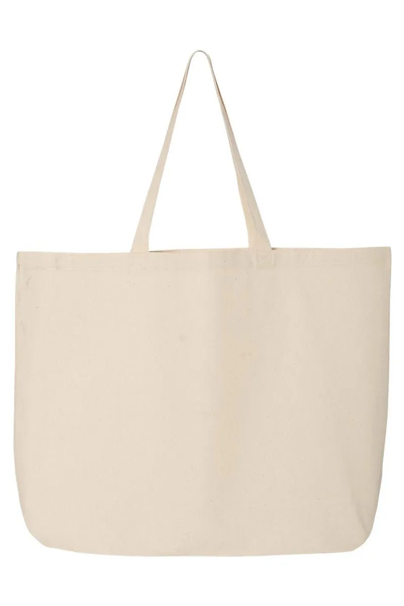 Blue Gingham Bow Canvas Jumbo Tote