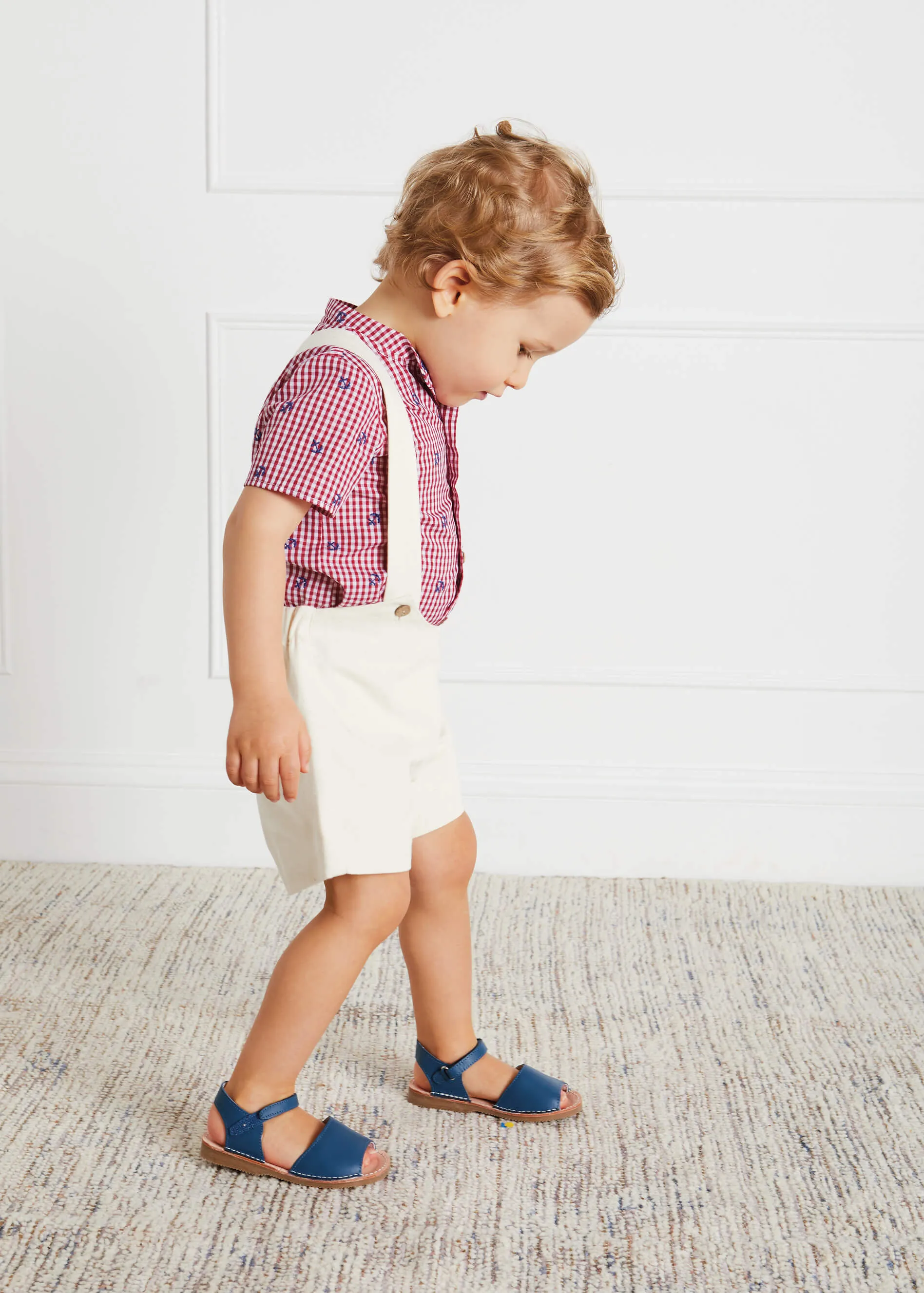 Button Detail Shorts with Braces in Beige (12mths-3yrs)