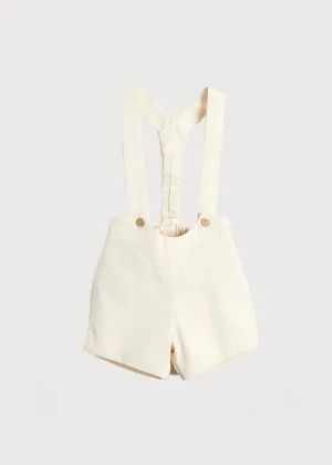 Button Detail Shorts with Braces in Beige (12mths-3yrs)
