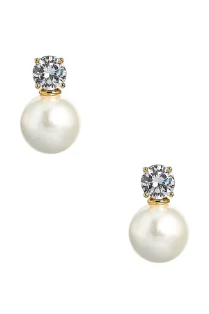 Carolyn - Big Rhinestone and Pearl Stud