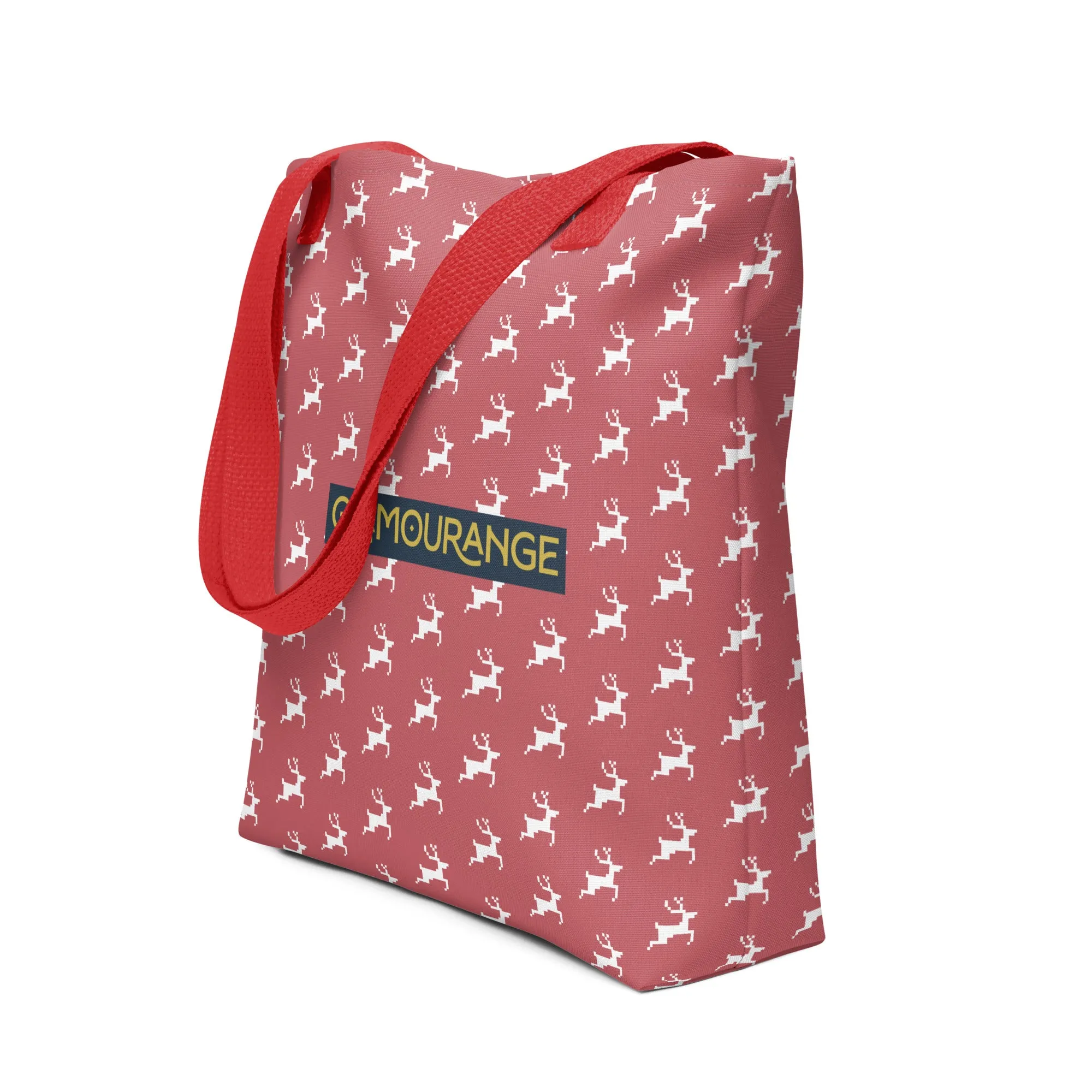 Christmas Tote Bag - Reindeer (Glamourange Festive Pattern Christmas Tote Bags)