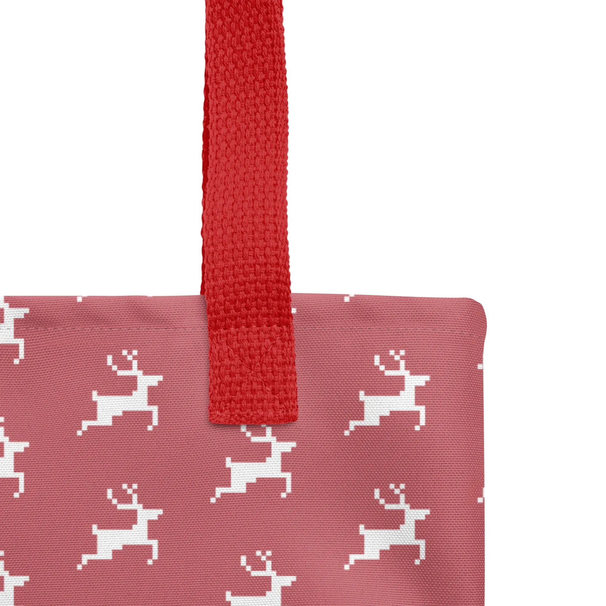 Christmas Tote Bag - Reindeer (Glamourange Festive Pattern Christmas Tote Bags)