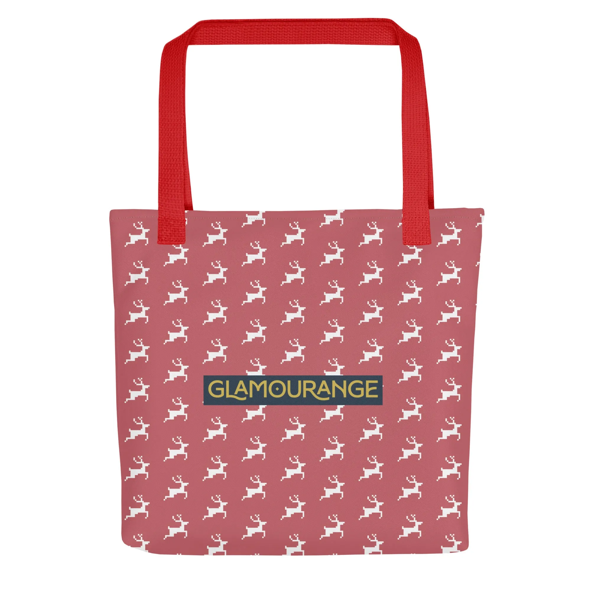 Christmas Tote Bag - Reindeer (Glamourange Festive Pattern Christmas Tote Bags)