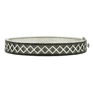 Criss Cross and Pavé Hinge Bangle