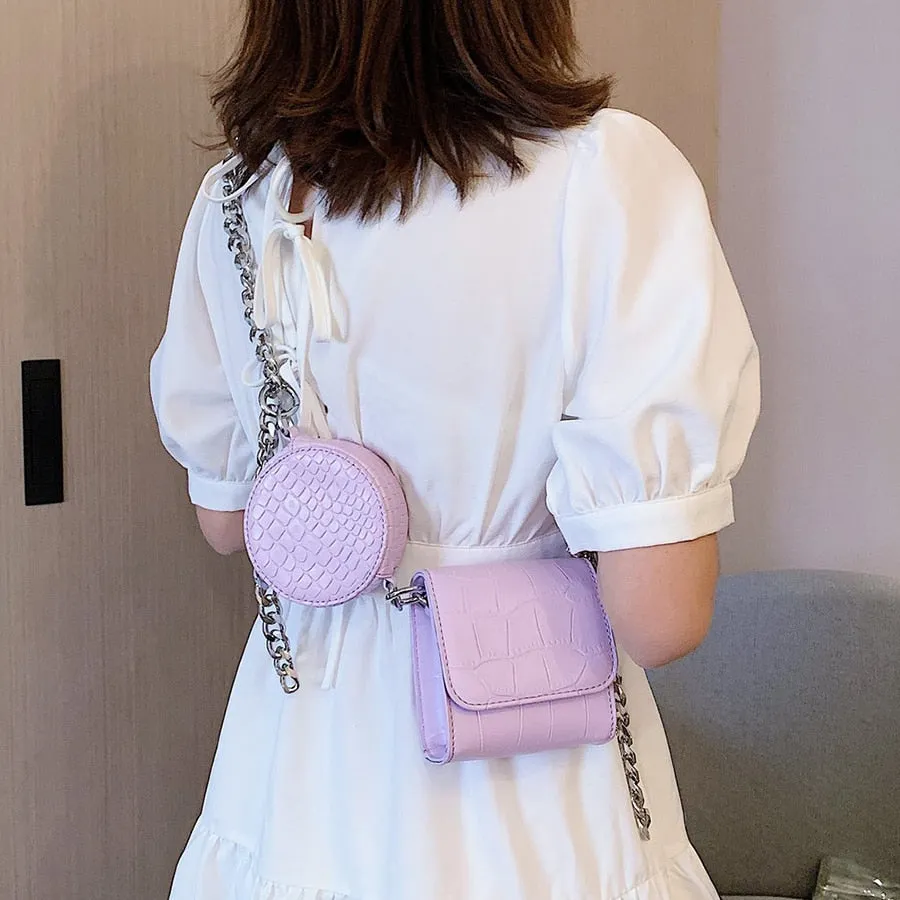 Croc Crossbody Bag with Coin Pouch