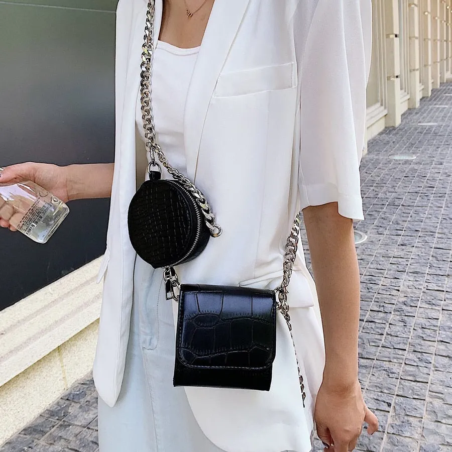 Croc Crossbody Bag with Coin Pouch