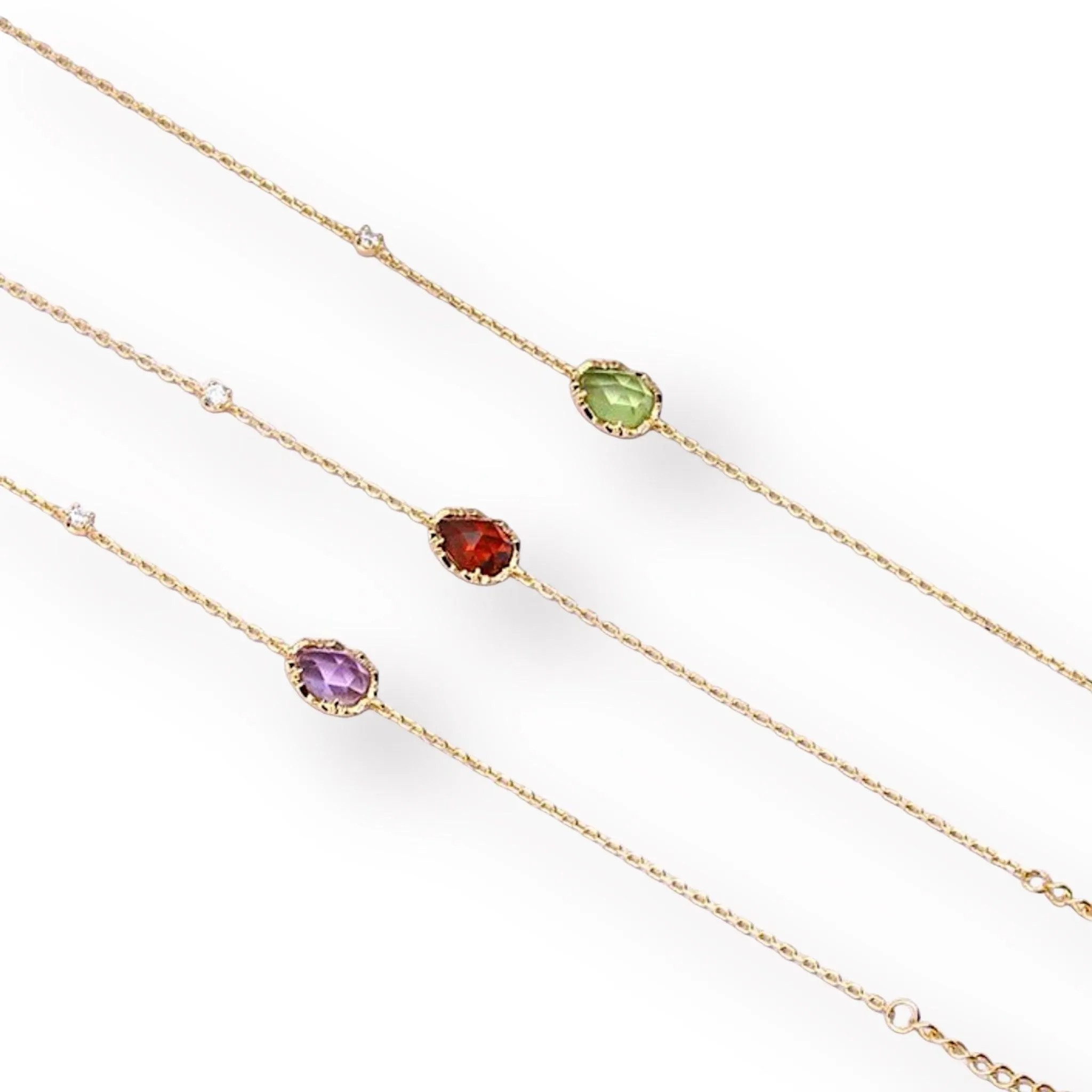 Crystal Charm Sterling Silver Bracelet
