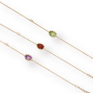 Crystal Charm Sterling Silver Bracelet