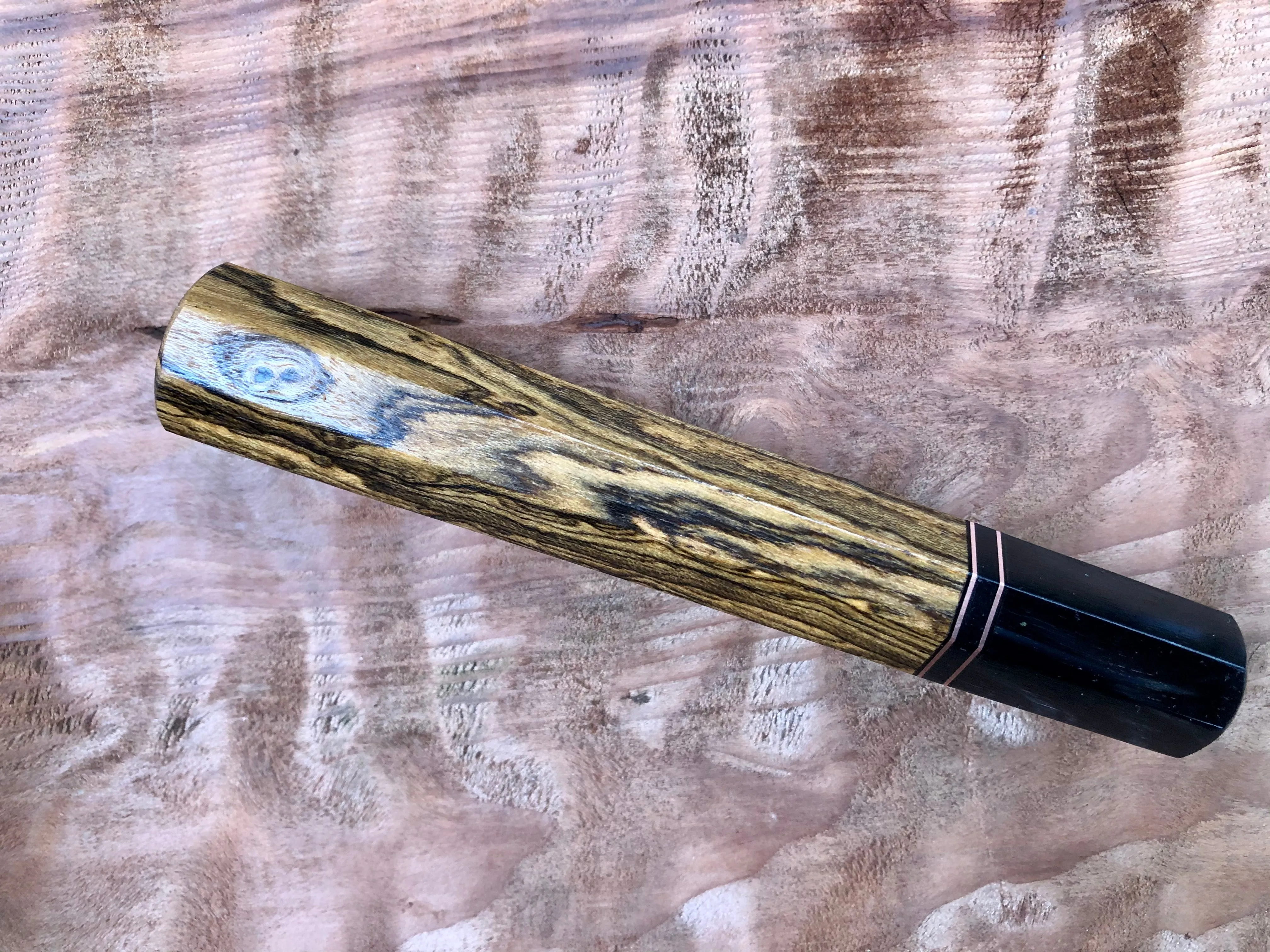 Custom Japanese Knife Handle - Bocote and Horn