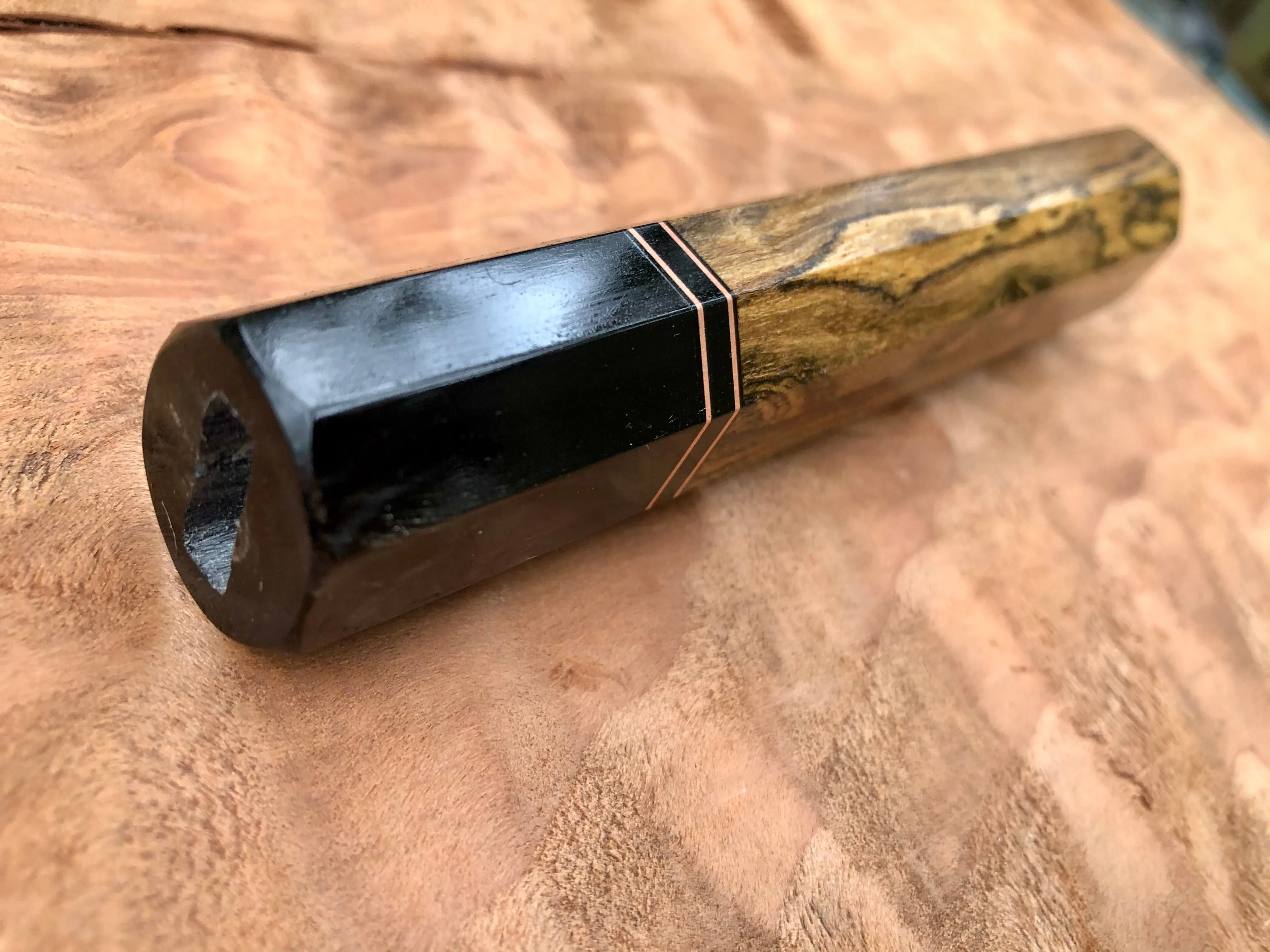 Custom Japanese Knife Handle - Bocote and Horn