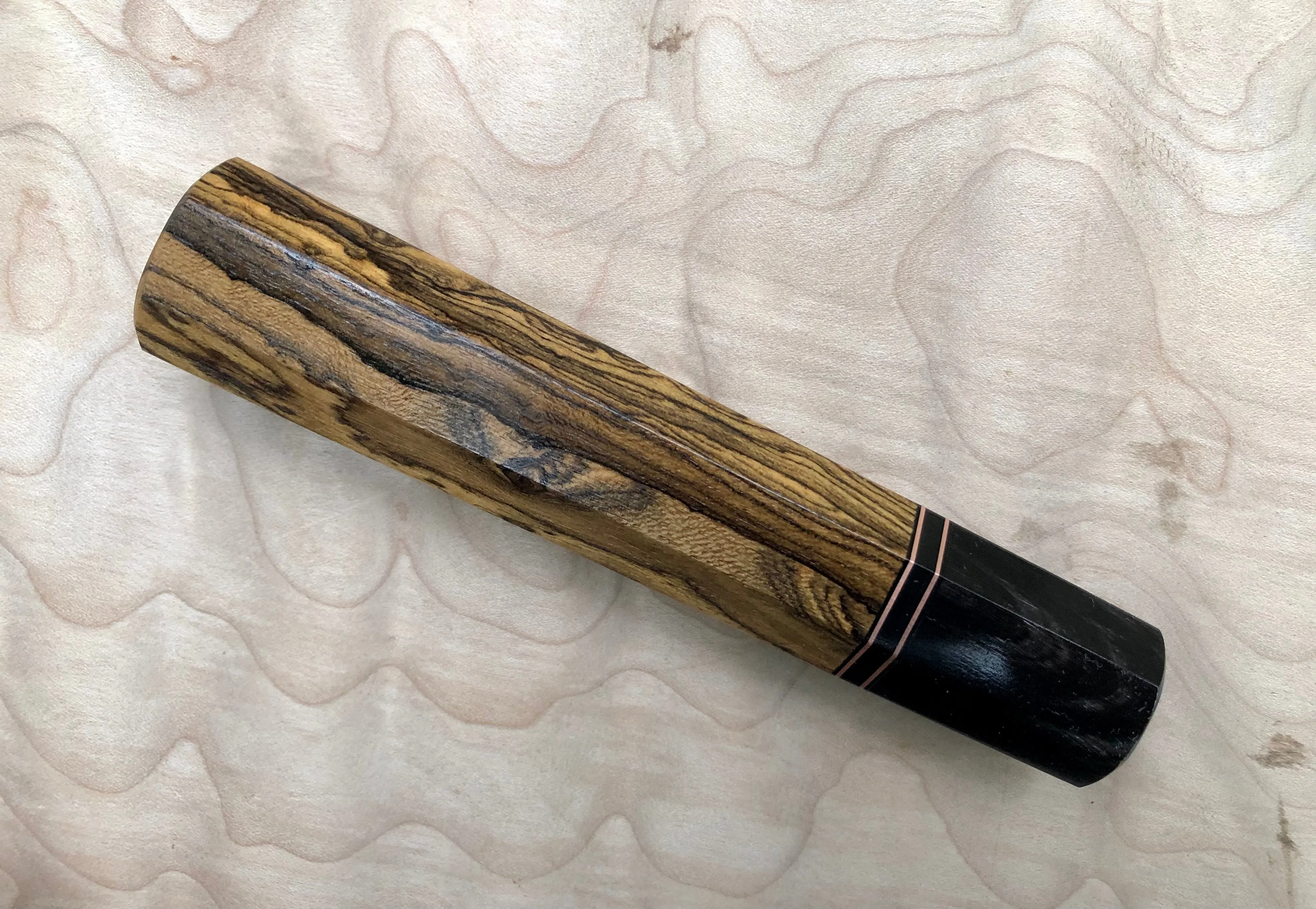 Custom Japanese Knife Handle - Bocote and Horn