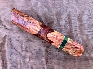 Custom Japanese Knife Handle - Dyed maple burl hybrid