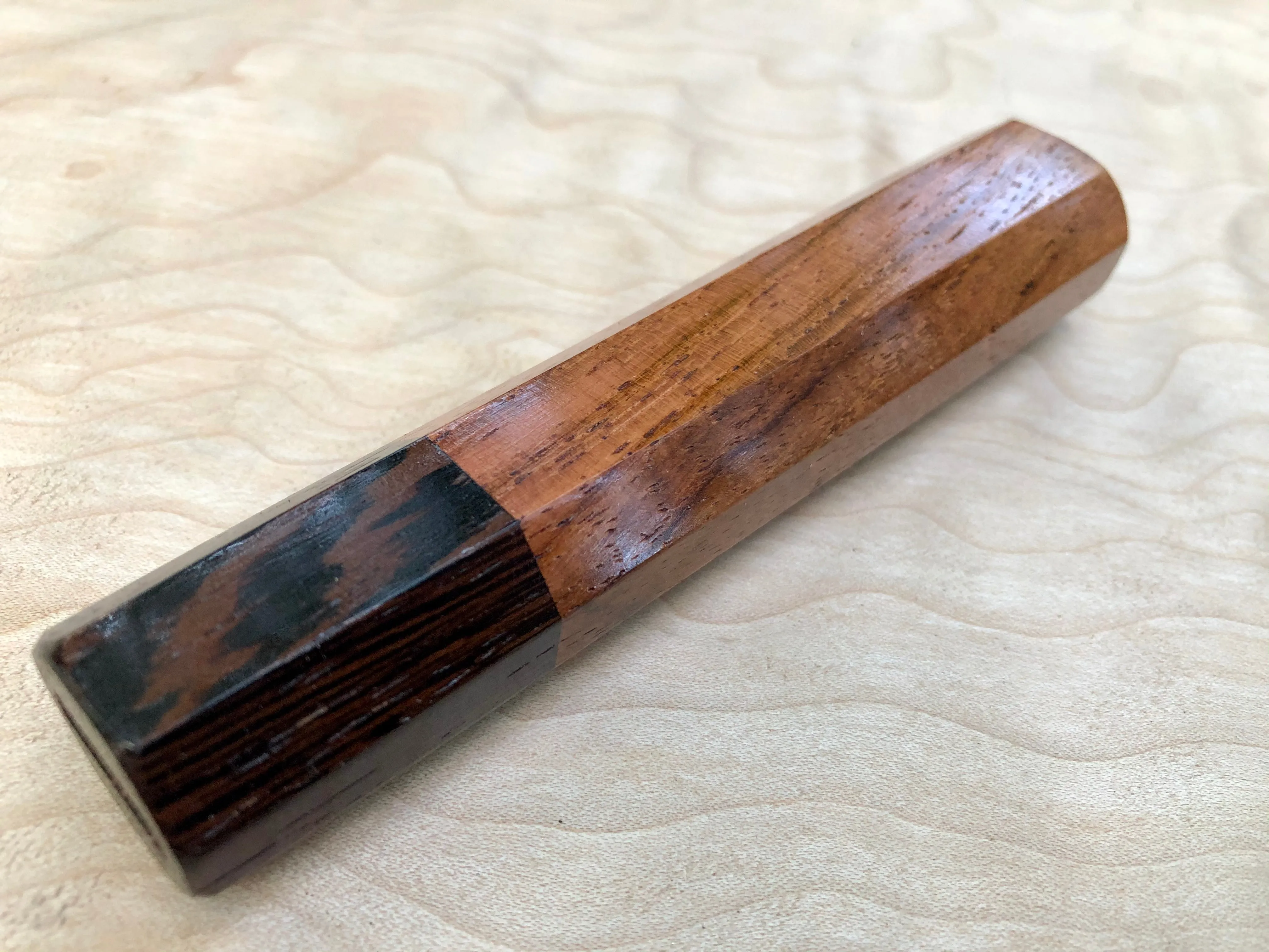 Custom Japanese Knife Handle (Wa Handle) - Yucatán Rosewood and Wenge