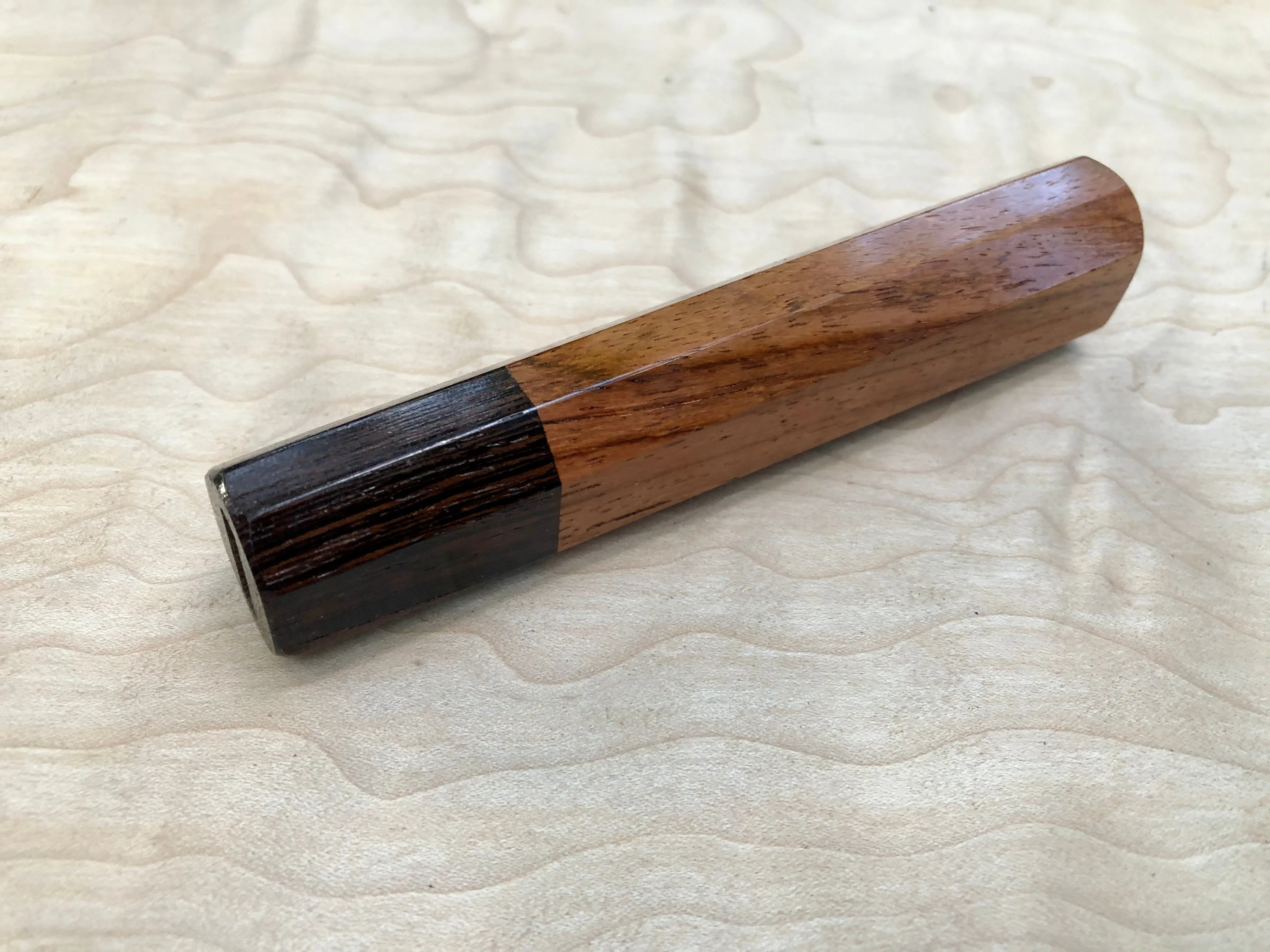 Custom Japanese Knife Handle (Wa Handle) - Yucatán Rosewood and Wenge