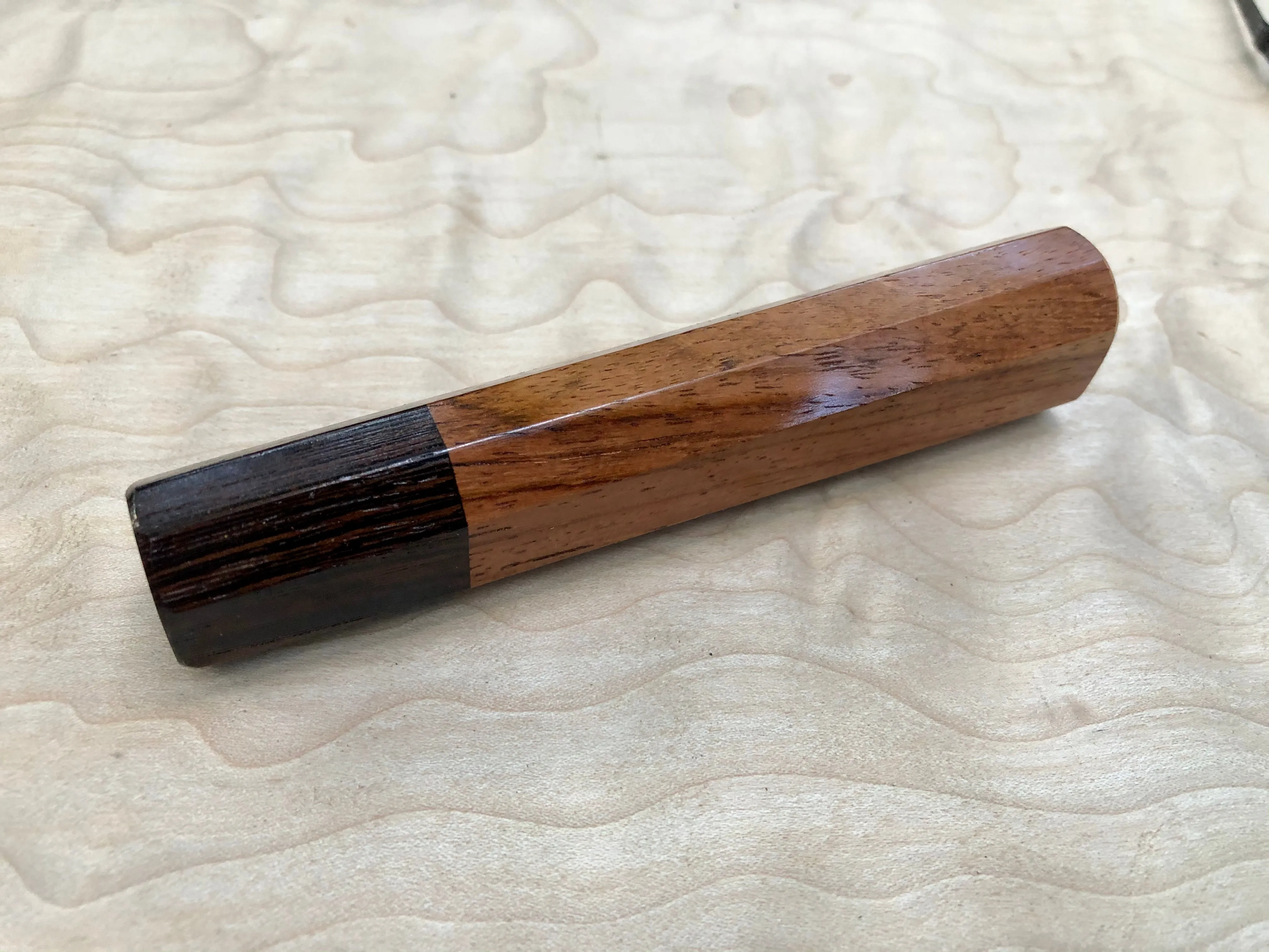 Custom Japanese Knife Handle (Wa Handle) - Yucatán Rosewood and Wenge
