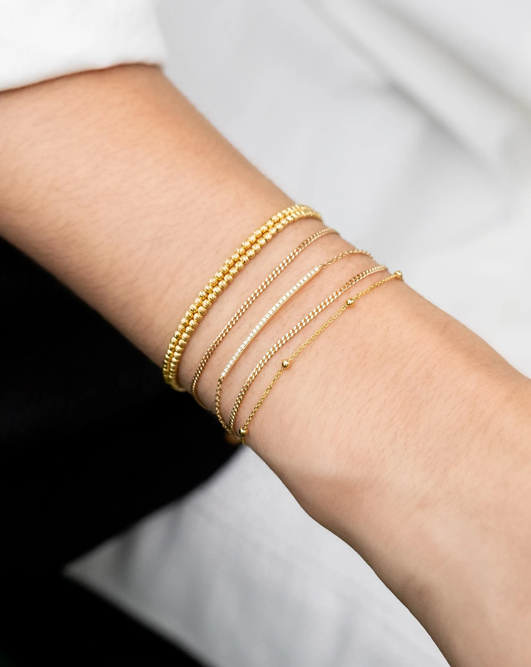 Diamond Cut Curb Chain Bracelet