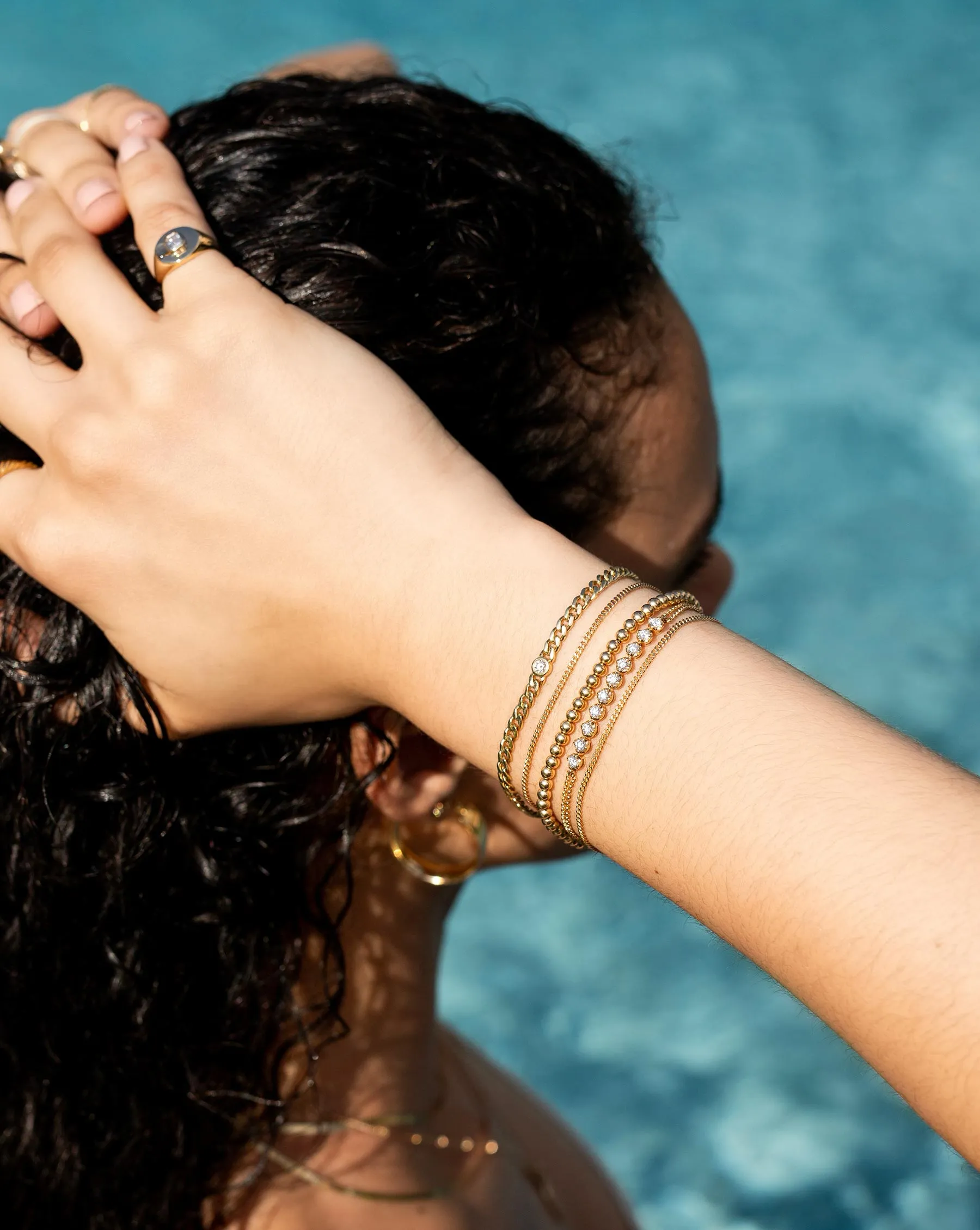 Diamond Cut Curb Chain Bracelet