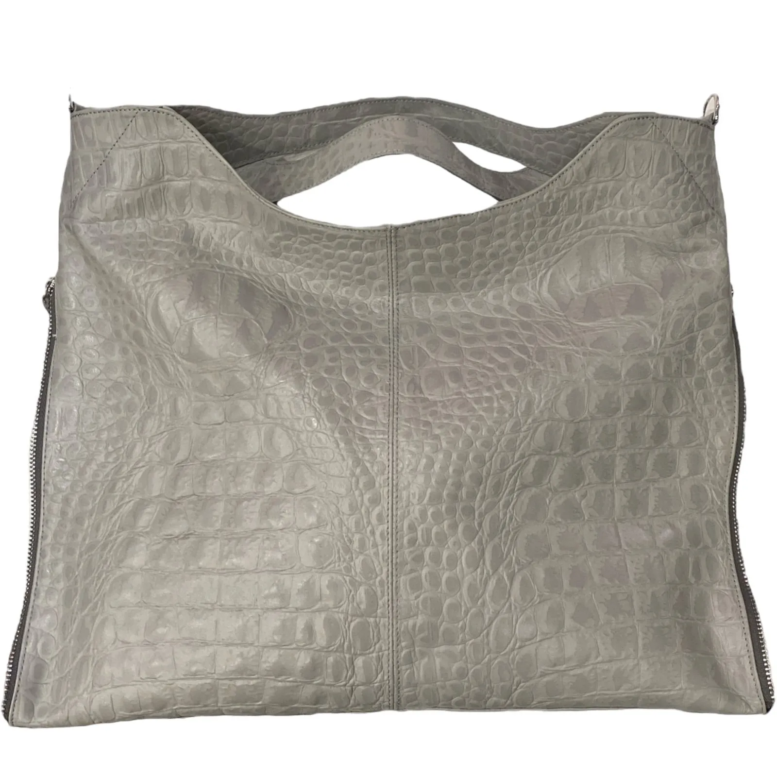 EROS L. GREY LEATHER BAG WITH LUXURY SIDE DETAILS
