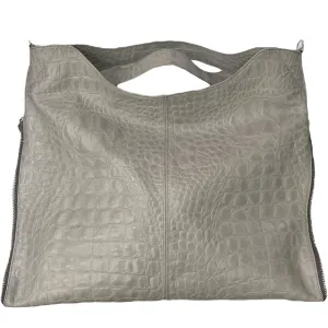 EROS L. GREY LEATHER BAG WITH LUXURY SIDE DETAILS