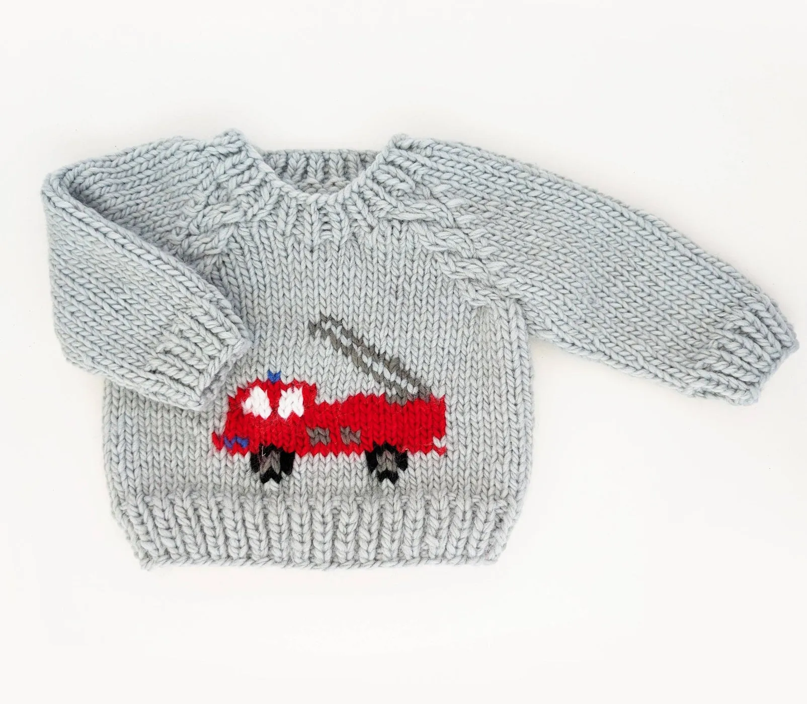 Fire Engine Crew Neck Sweater for Baby & Toddler