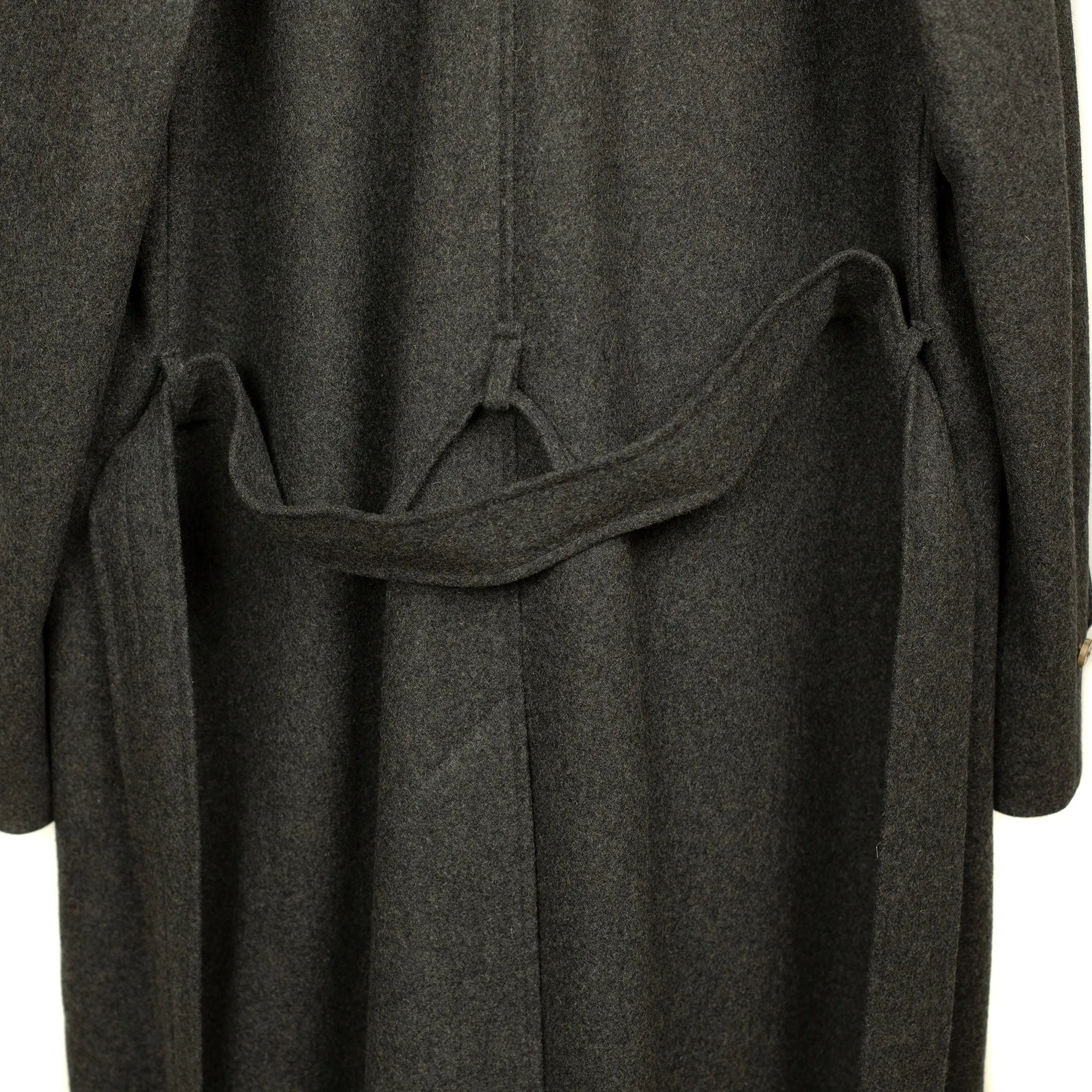 Grandad Coat in charcoal Italian melton wool