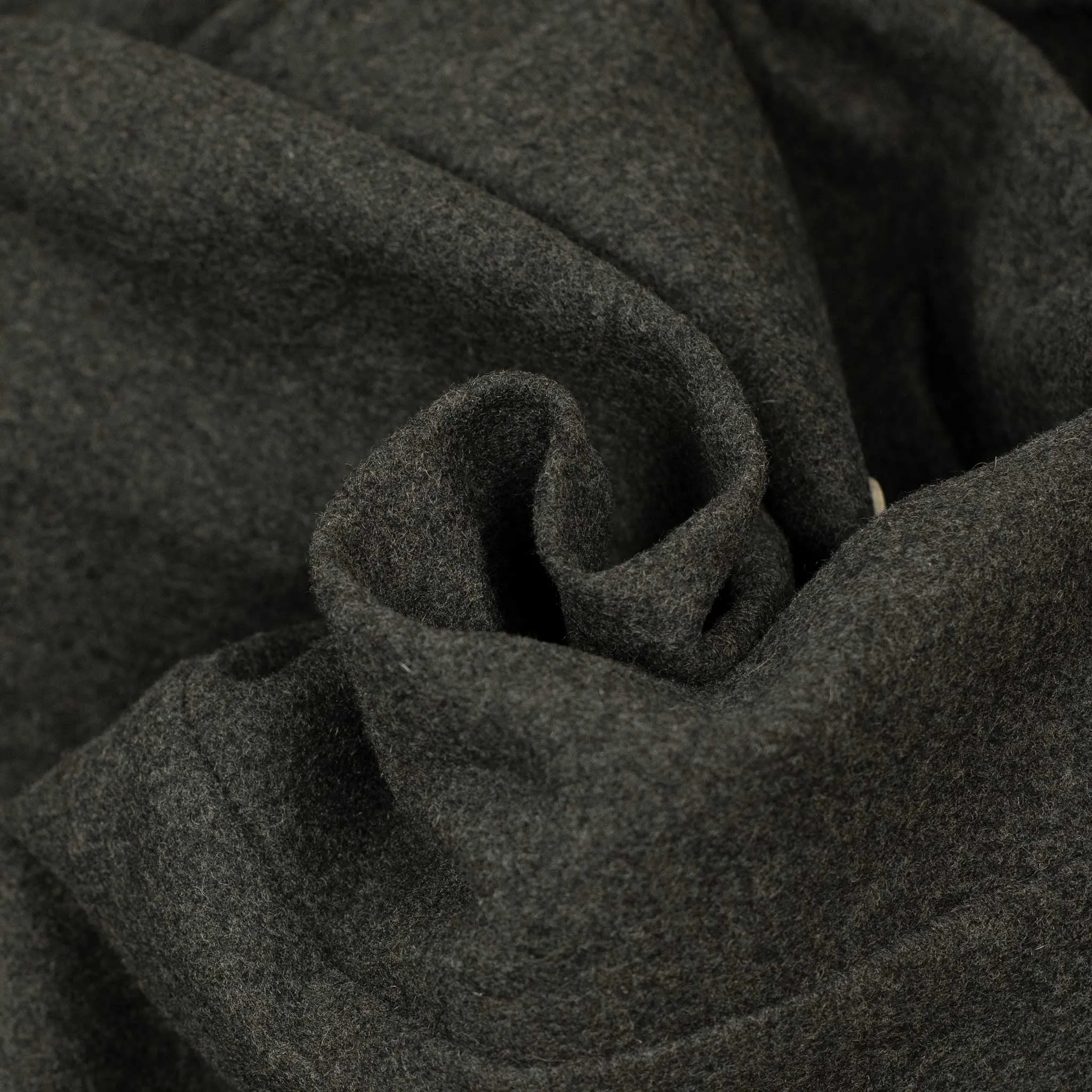 Grandad Coat in charcoal Italian melton wool