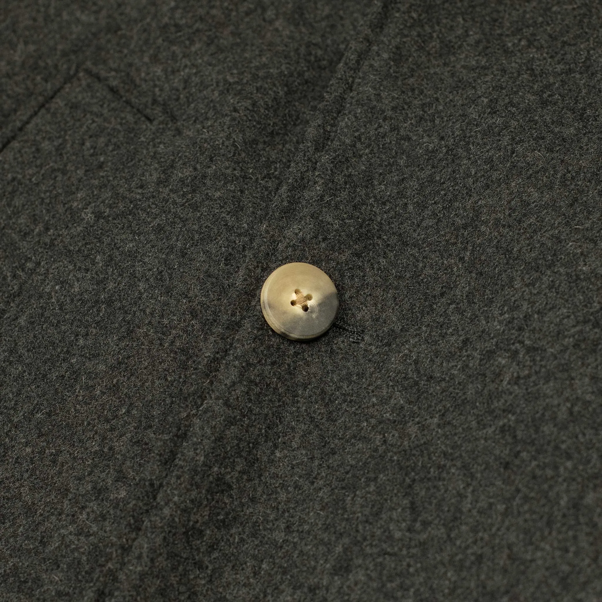 Grandad Coat in charcoal Italian melton wool