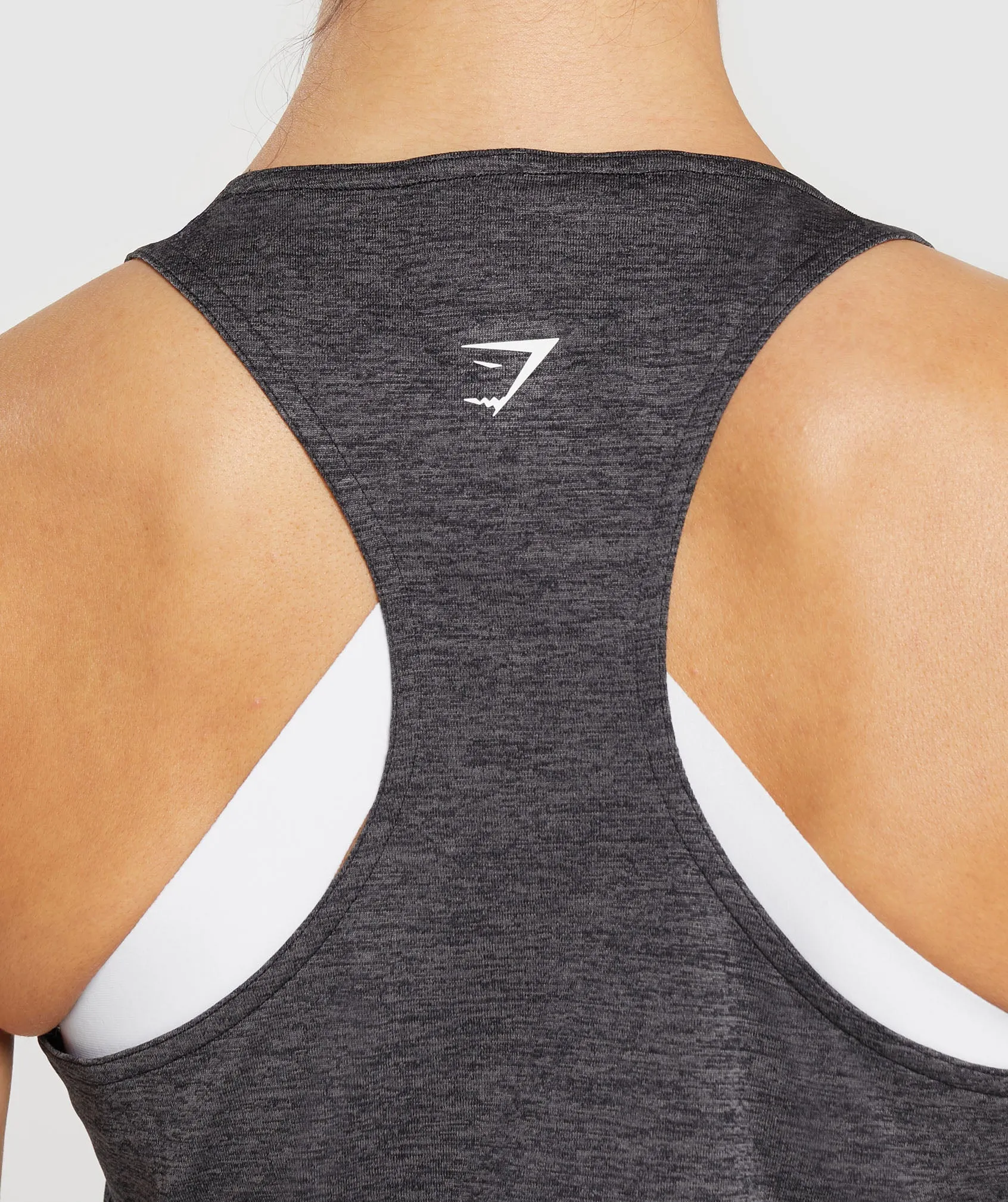 Gymshark Running Tank - Black/Silhouette Grey Marl
