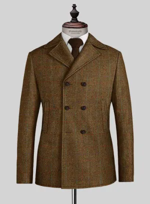 Harris Tweed Highland Rust Pea Coat