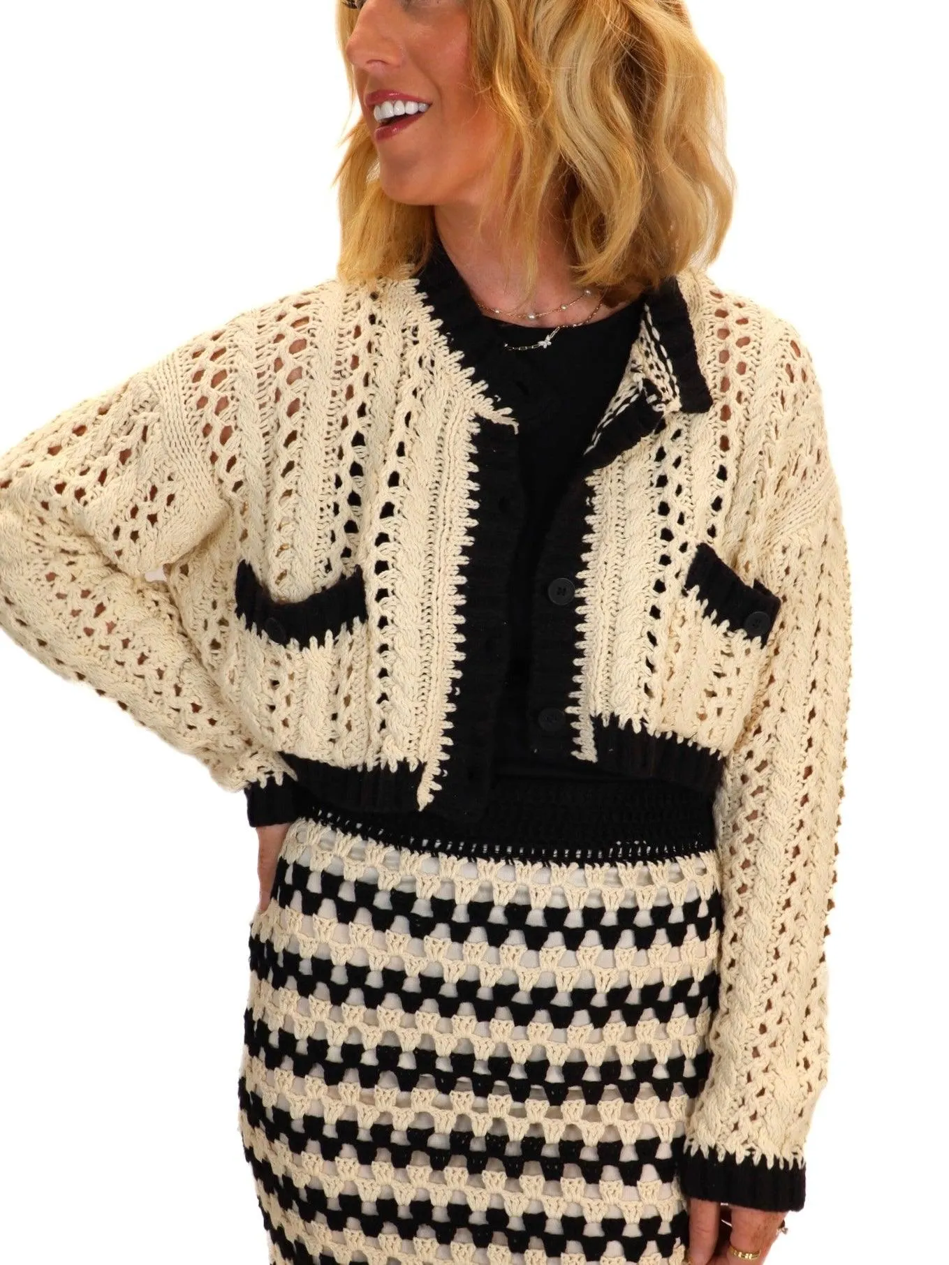 Hooked On You Crochet Knit Sweater