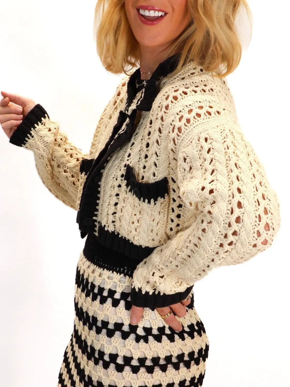 Hooked On You Crochet Knit Sweater