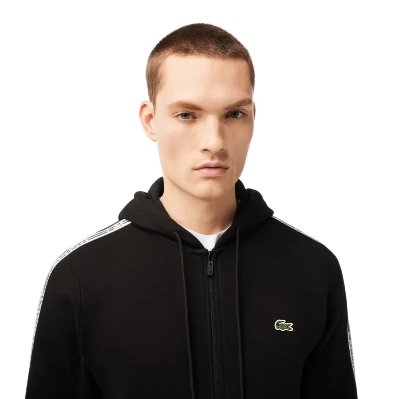 Lacoste Classic Fit Branded Stripes Zip-Up Hoodie -  Men’s