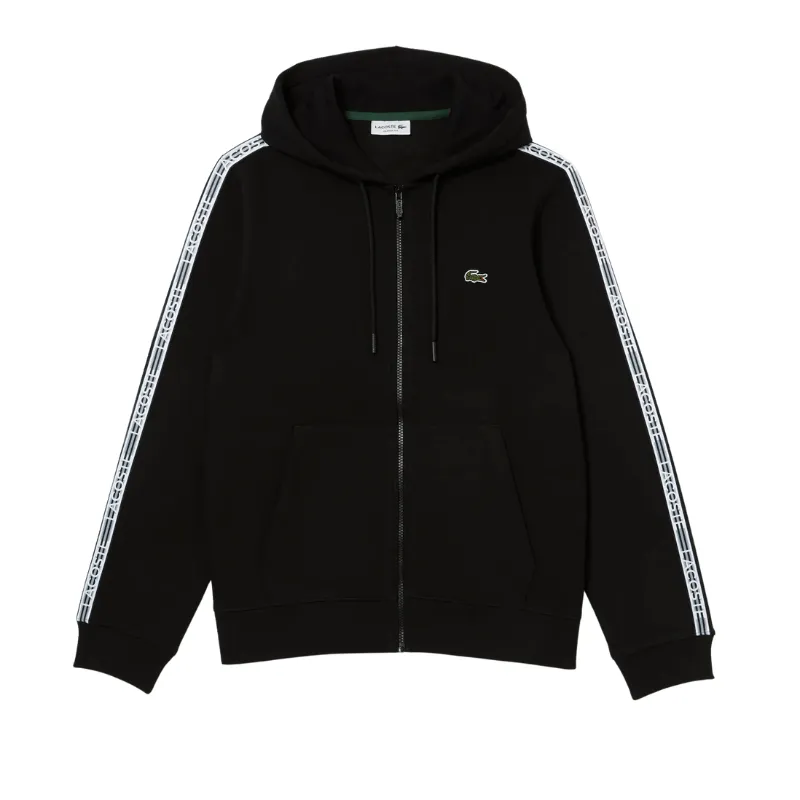 Lacoste Classic Fit Branded Stripes Zip-Up Hoodie -  Men’s