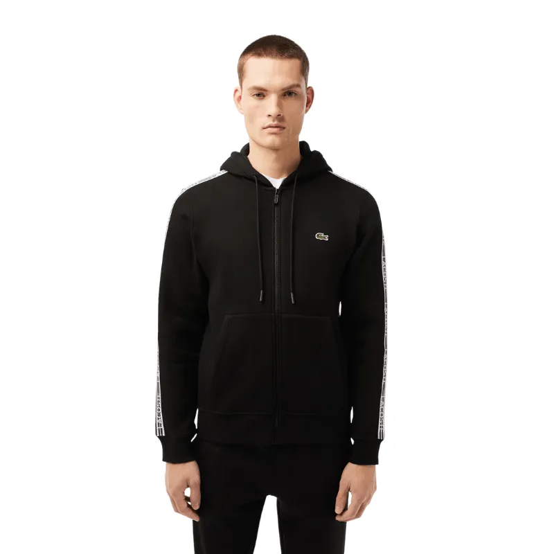 Lacoste Classic Fit Branded Stripes Zip-Up Hoodie -  Men’s