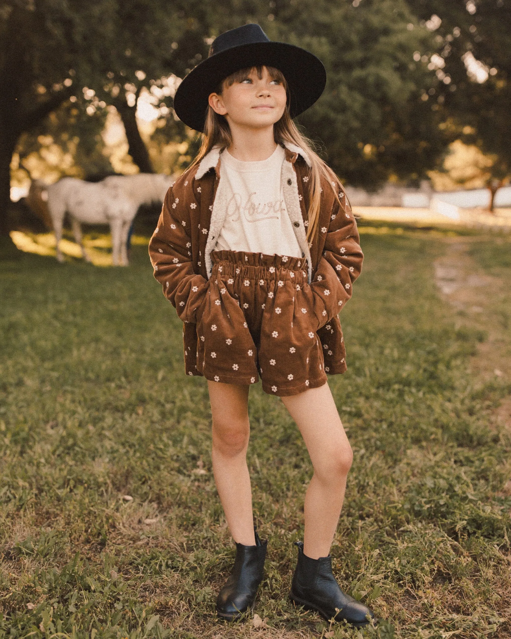 Long Chore Coat | Floral Embroidery