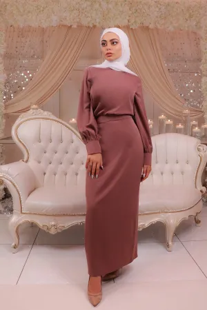 Luxe Soft Maxi Skirt -Rusty Pink