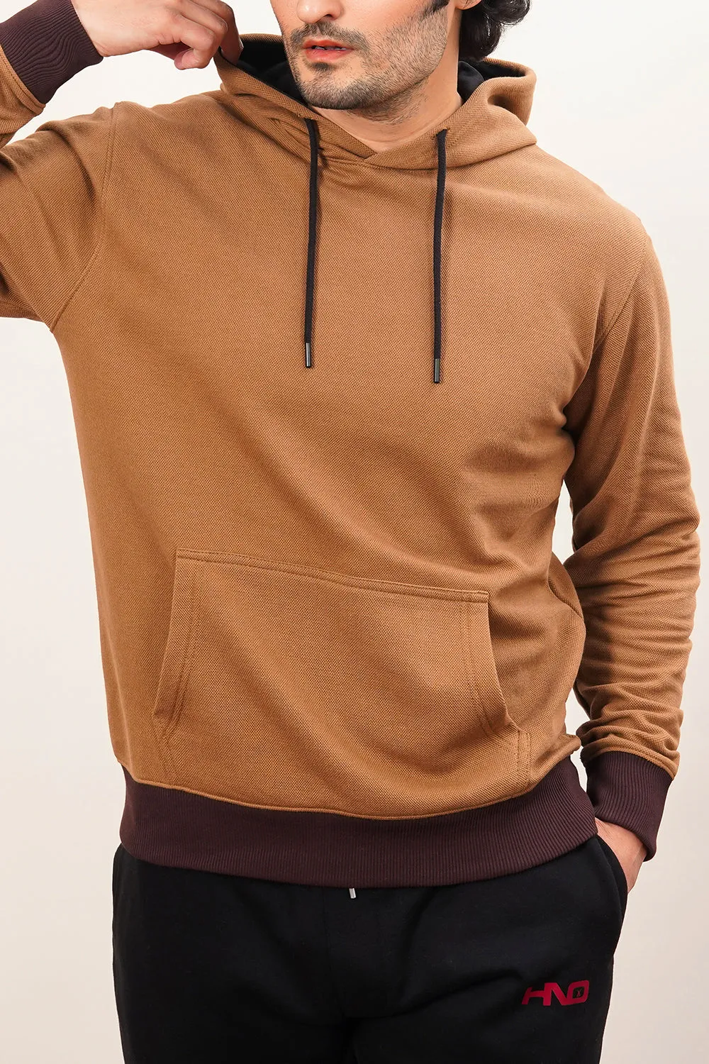 Men'S Jumbo Fleece Jumper In Camel Colour