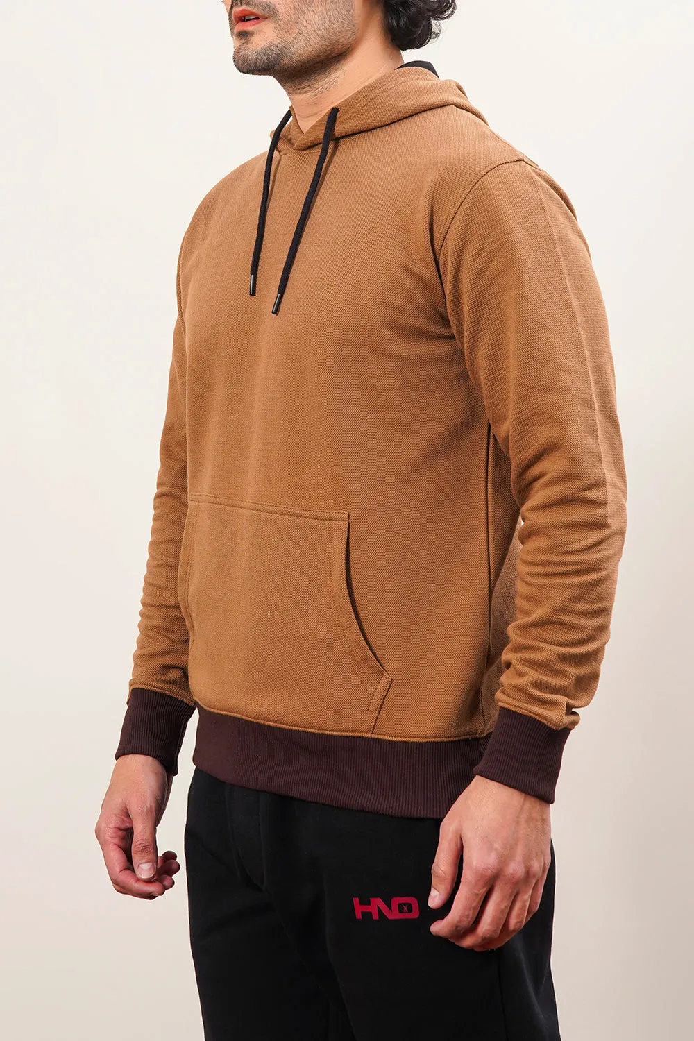 Men'S Jumbo Fleece Jumper In Camel Colour