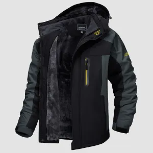 Men's Water-Resistant Winter Ski Jacket - Warm Fleece Parka with Multi-Pockets