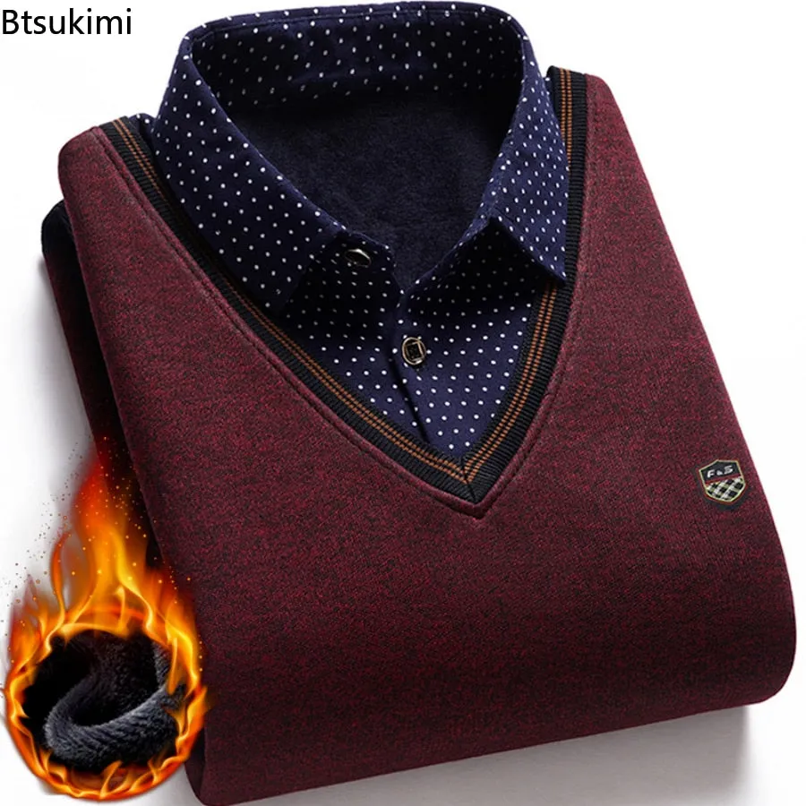 Men's Wool Shirt-Neck Sweater